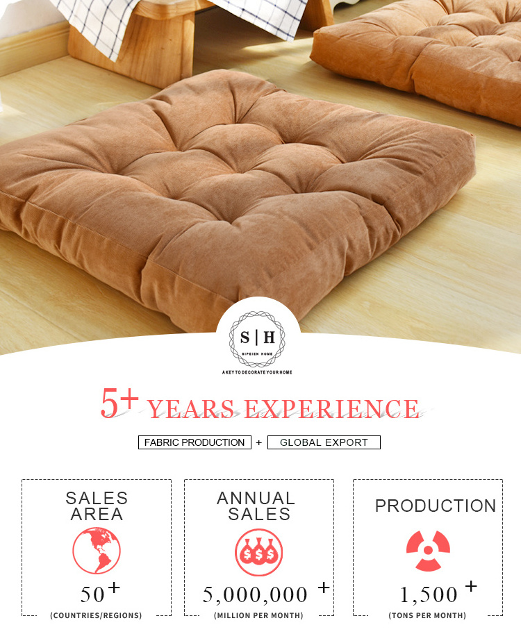 Wholesale Corduroy Floor Pillow Round Seat Cushion Floor Pad Meditation Cushion for Sofa Balcony