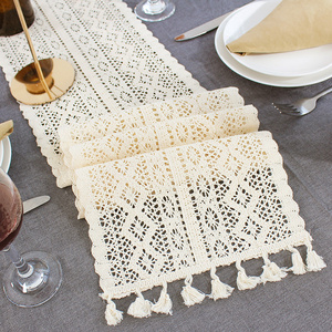 Elegant Lightweight Mesh Macrame Table Runner Crochet Lace Table Cloth for Boho Wedding Party Rustic Farmhouse Dinner Table