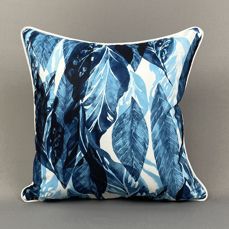 Waterproof Tropical Leaves Pillow Cover Digital Printed Outdoor Decorative Couch Sofa Chair Cushion Cover for Home Use