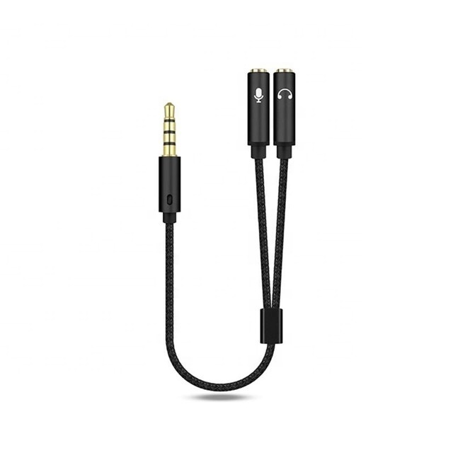 2 In 1 Cable Adapter Splitter 3.5mm Audio Earphone Headset To 2 Female Jack Headphone Mic Audio Cable For Mobile Phone