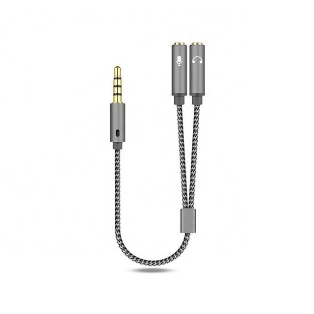 2 In 1 Cable Adapter Splitter 3.5mm Audio Earphone Headset To 2 Female Jack Headphone Mic Audio Cable For Mobile Phone