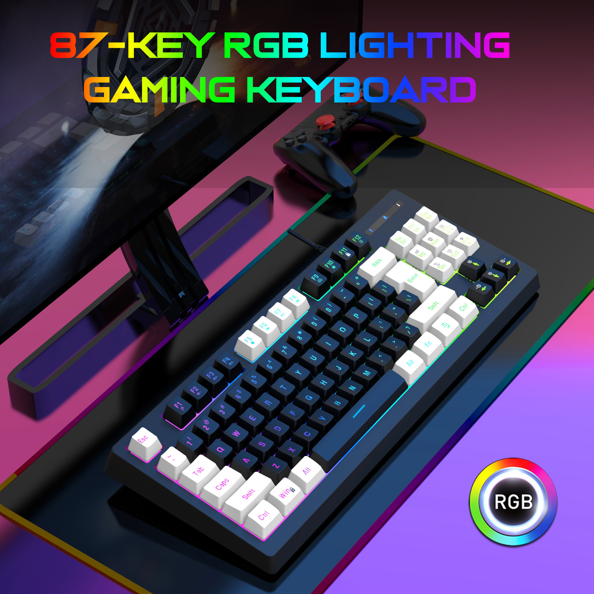 CSX RGB Backlit Ultra Compact Mini Mechanical Keyboard 60% 87% Wired Gaming Keyboard Waterproof Small Compact 63 87 Key Keyboard