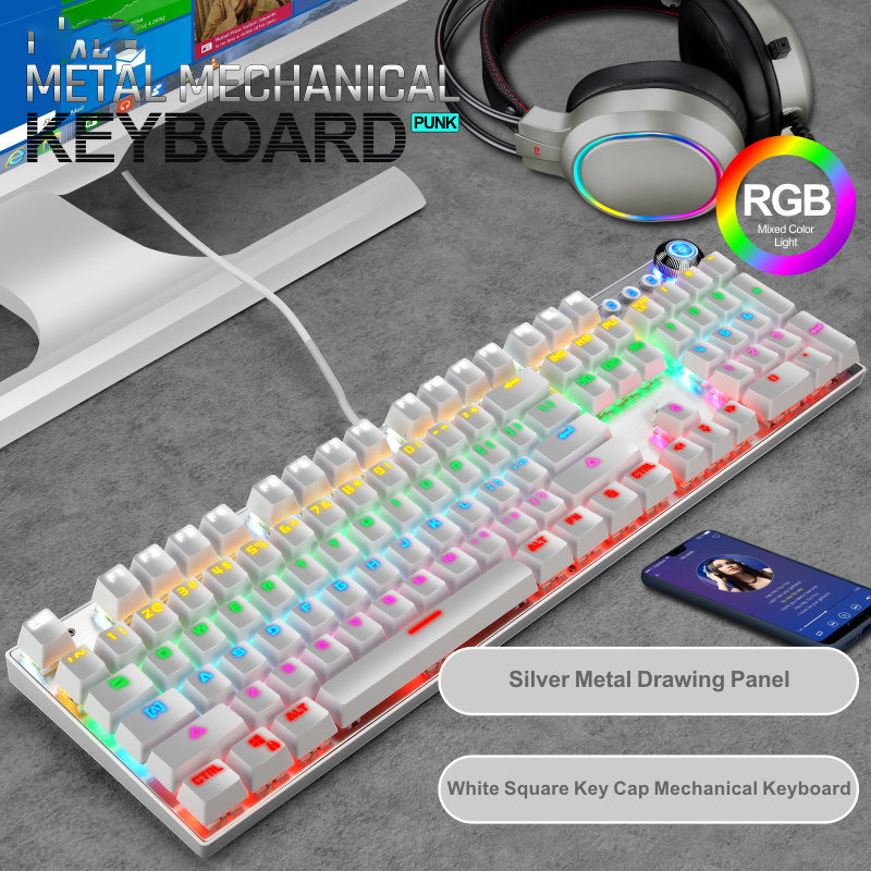 CSX K88 New arrivals mechanical RGB Keyboard Mouse headphone Combo Wired desktop 104 key gaming Keyboard for pc computer case