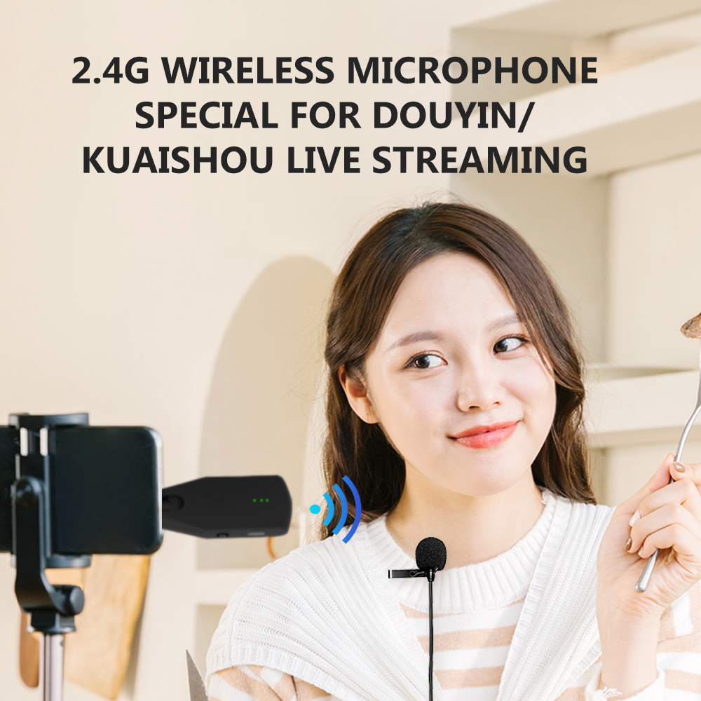 2024 NEW 2.4GHz Lavalier Mic Recording Teaching Broadcasting Wireless Mobile Phone Radio Microphone For Teachers