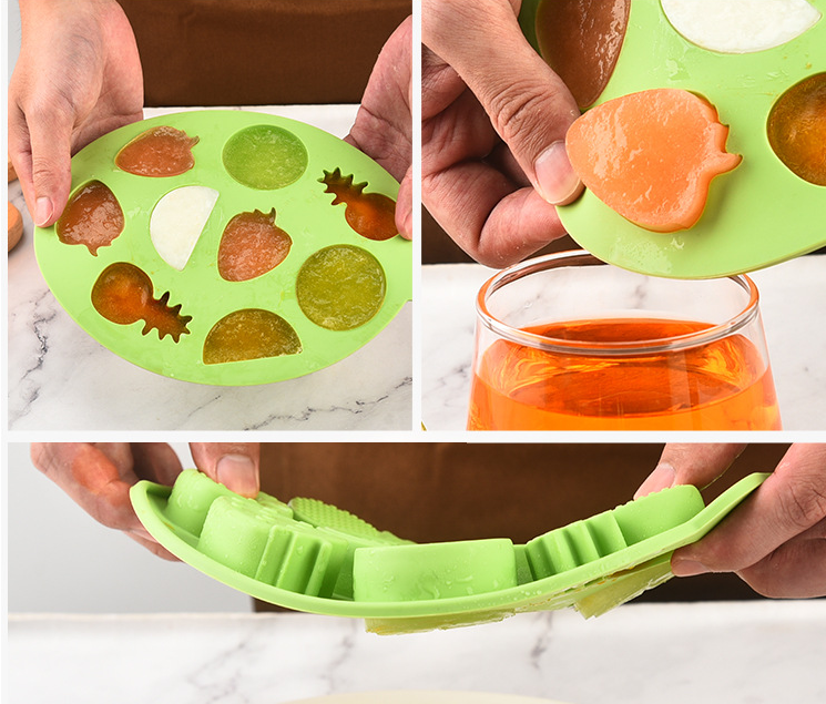 Cheap ice cube trays silicone mold creative Fruit shape silicone ice making Frozen Ice block mold