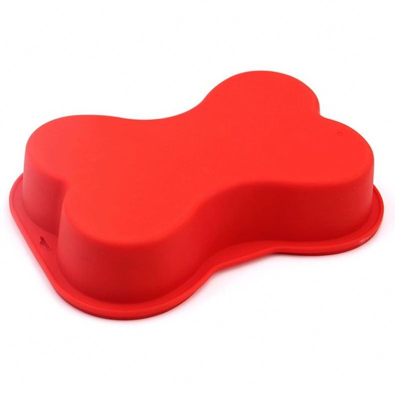 Hot Selling Silicone Dog Bone Shape Silicone Baking pan cake Mold for Puppy Birthday Cake Mix Novelty