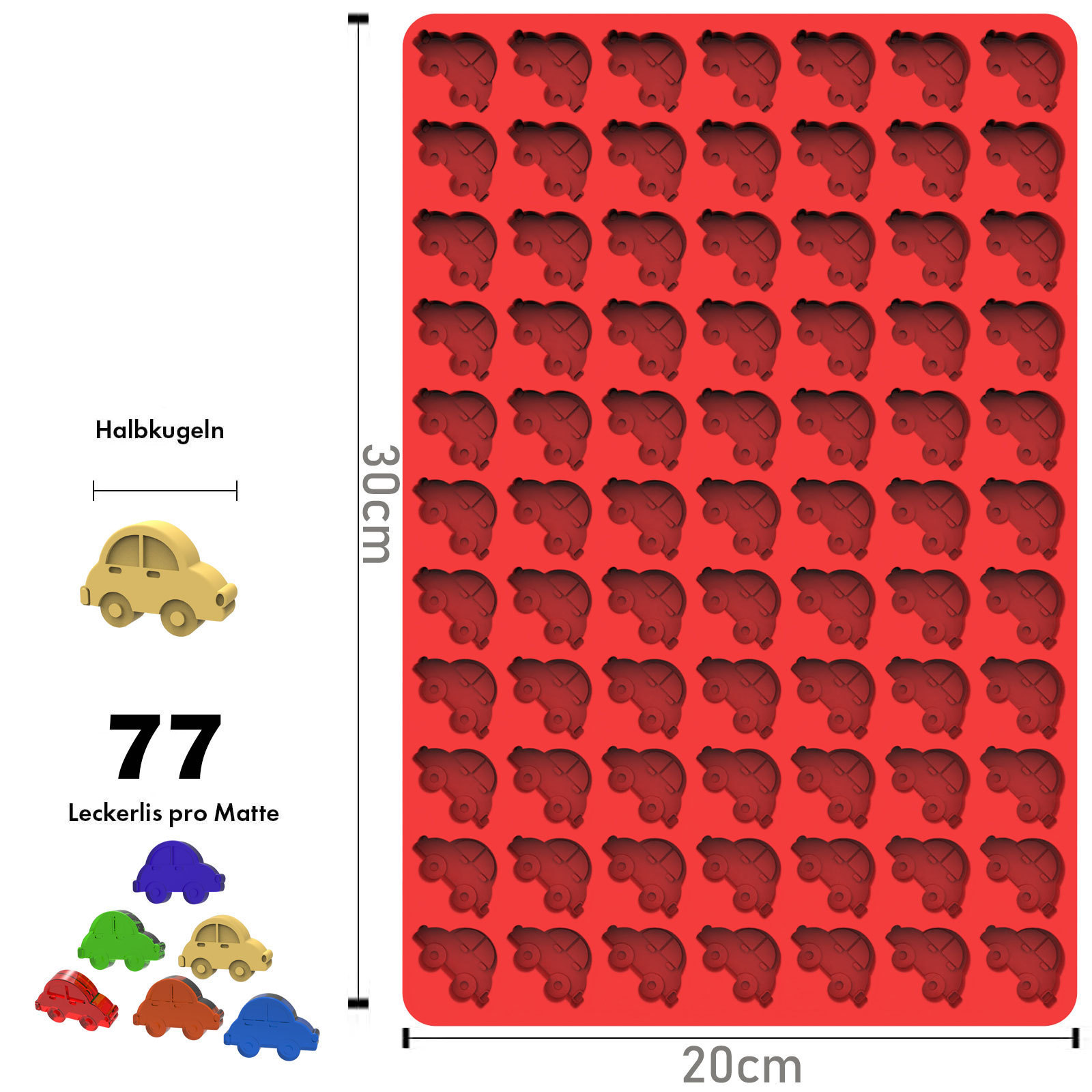 silicone baking mold 77 cavities cut car shape candy chocolate ice maker family party 3D DIY handmade caramel Gummy Christmas