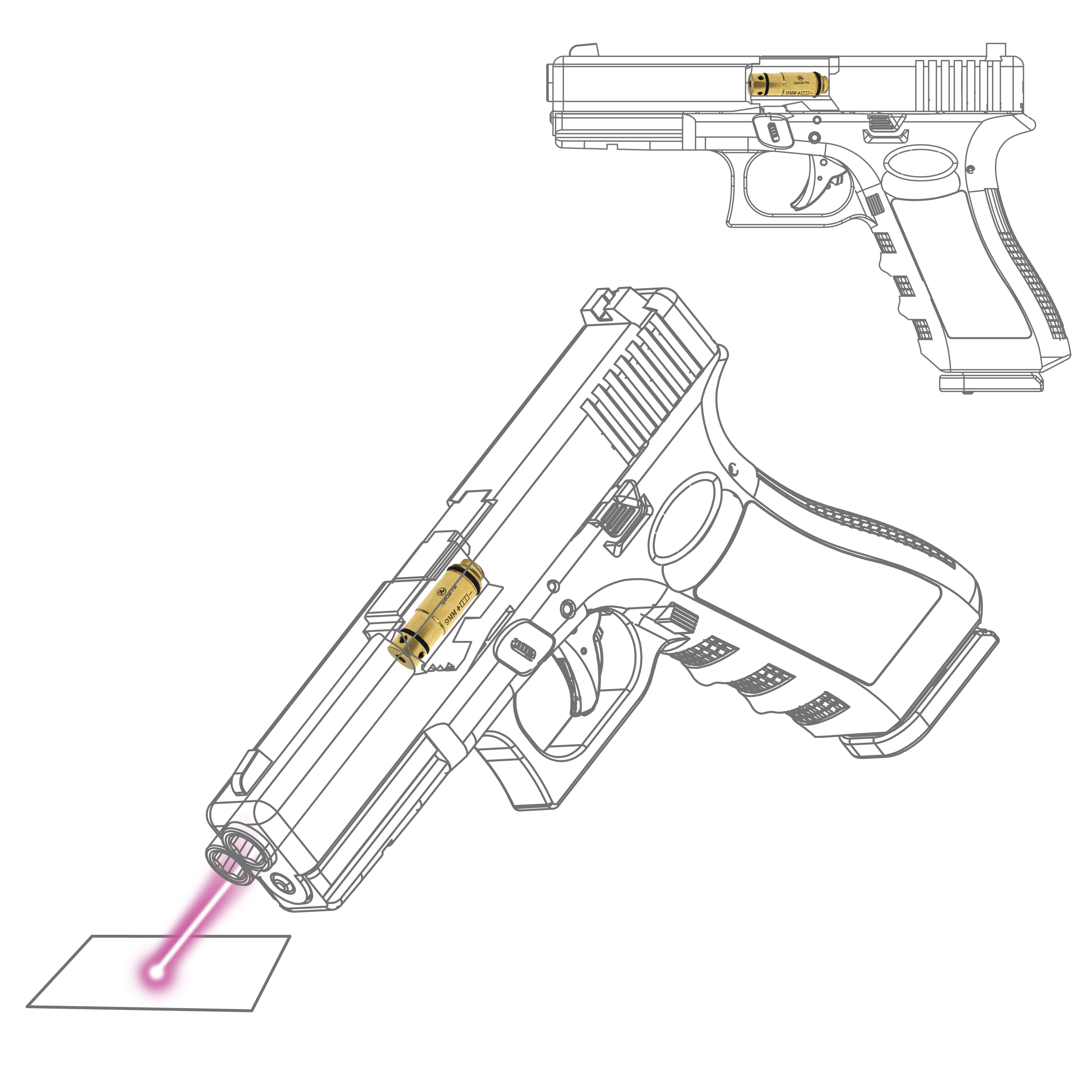 Dry Fire Training 9mm Laser Cartridge from Special Pie entrenamiento de tiro laser alta precision objetivo laser de bajo coste