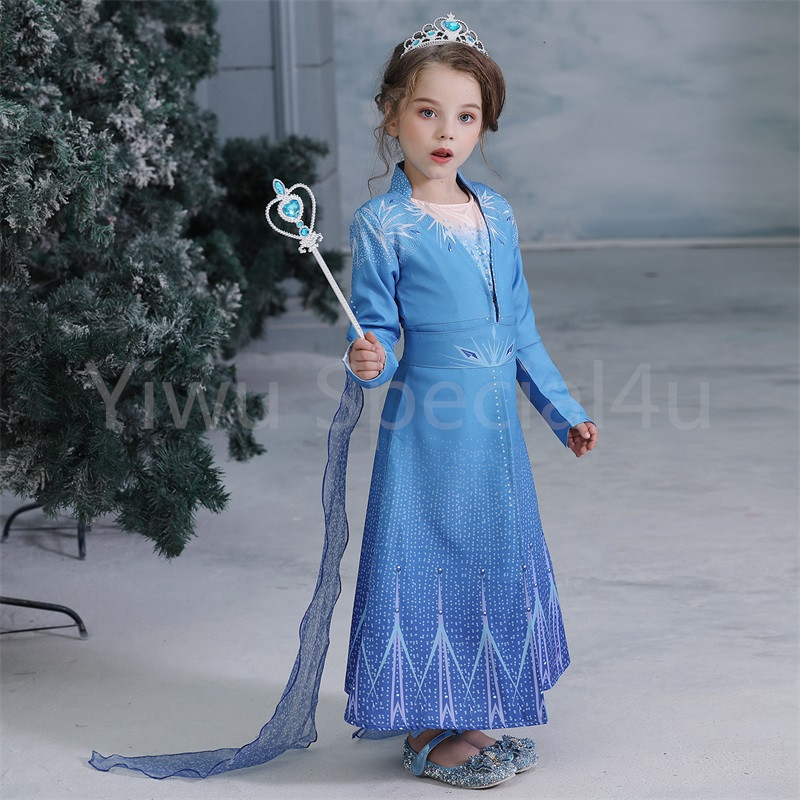 RTSWY-346  2020 Frozen 2 elsa dress Children Wear Kids Role Play Frozen Elsa Cosplay Dress