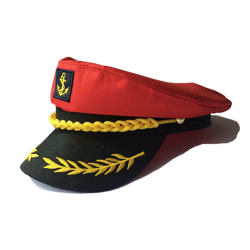 RTSWY-456 2020 fancy party sailor navy captain hat white red black navy hats costume hat