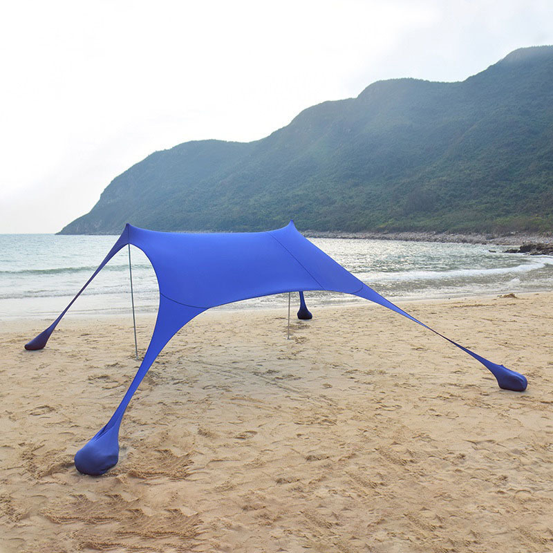 XK-009 Family Beach Tent Canopy UPF50+ with 2 Aluminum poles Sun Shade Portable Shelter with Carry Bag Pop Up Beach Sunshade