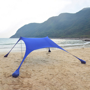 XK-009 Family Beach Tent Canopy UPF50+ with 2 Aluminum poles Sun Shade Portable Shelter with Carry Bag Pop Up Beach Sunshade