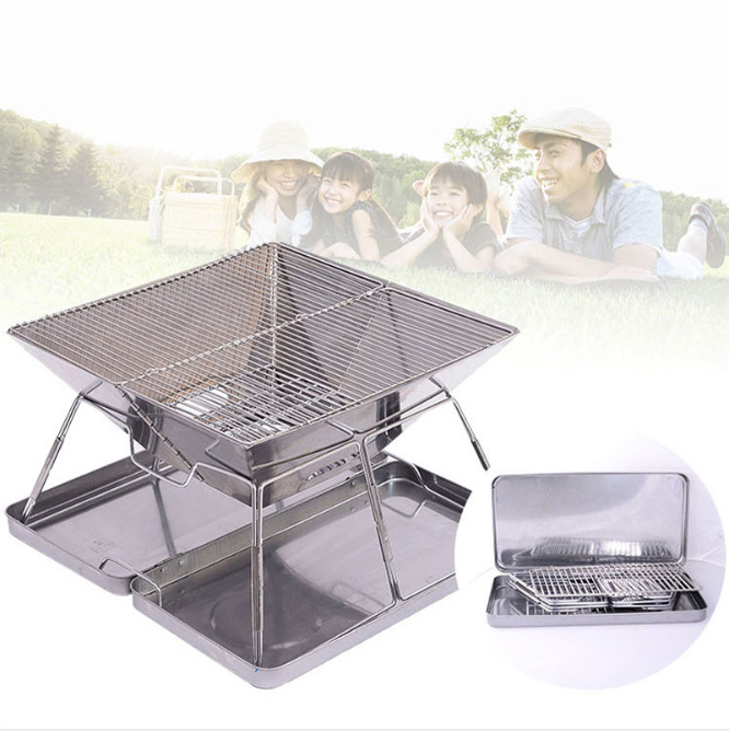 RTSWY-666 Outdoor Thick Stainless Steel BBQ Barbecue Hiking Backpacking Camping Wood Stove