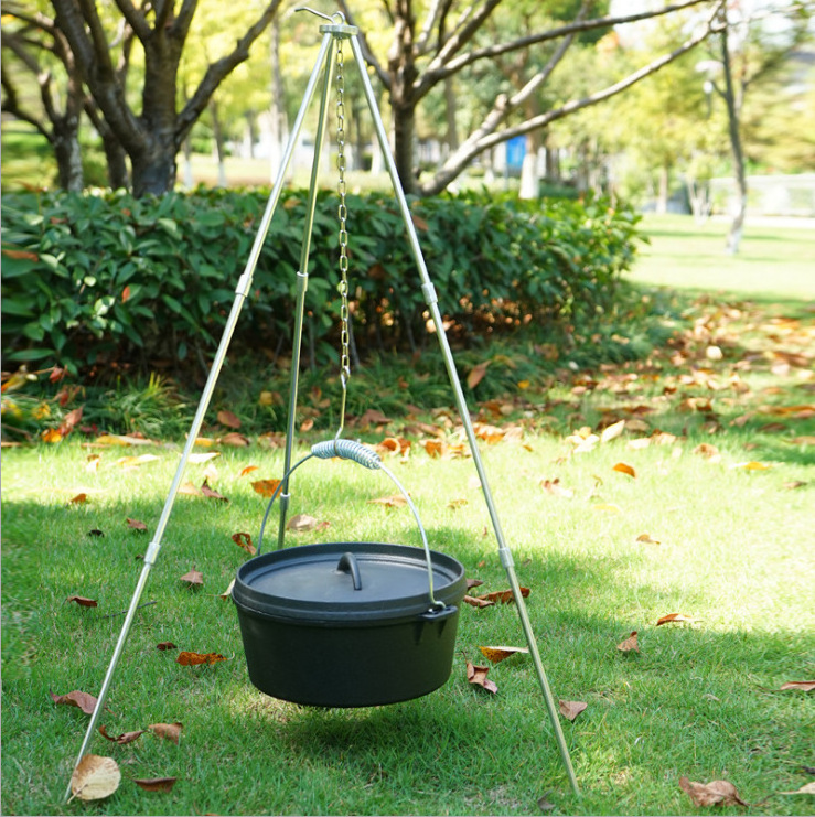 Outdoor cooking tools Hanging Cast Iron Camping Fire Tripod Hiking Hanging pot bracket