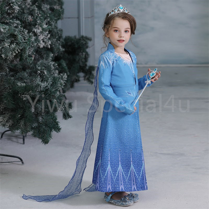 RTSWY-346  2020 Frozen 2 elsa dress Children Wear Kids Role Play Frozen Elsa Cosplay Dress