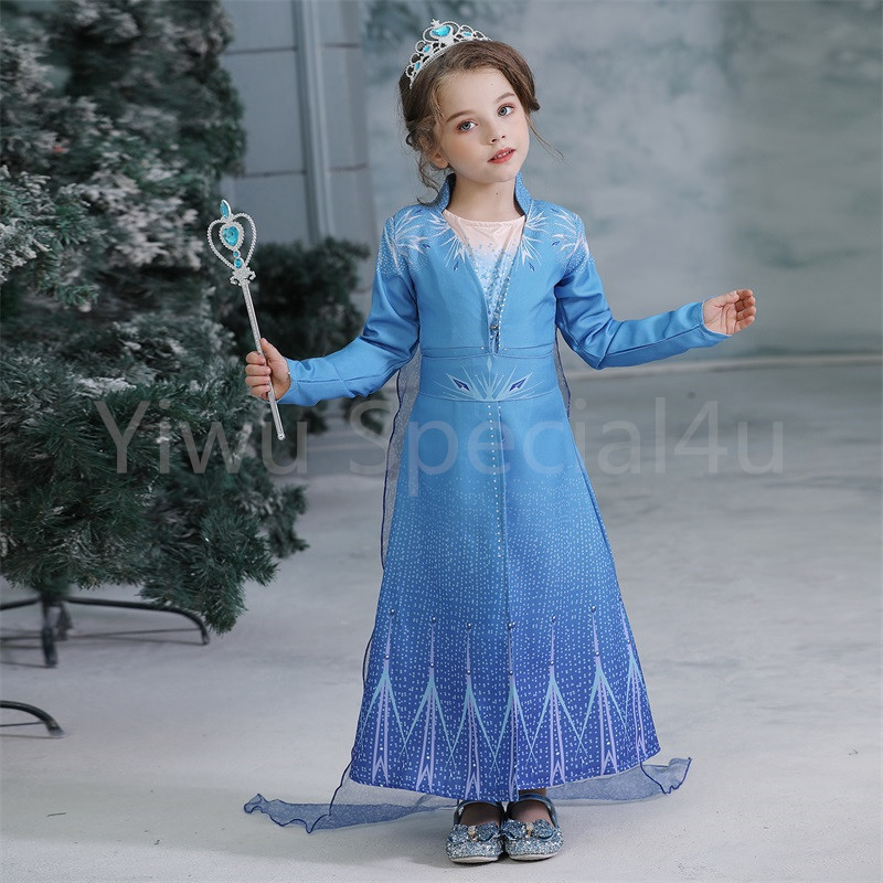 RTSWY-346  2020 Frozen 2 elsa dress Children Wear Kids Role Play Frozen Elsa Cosplay Dress