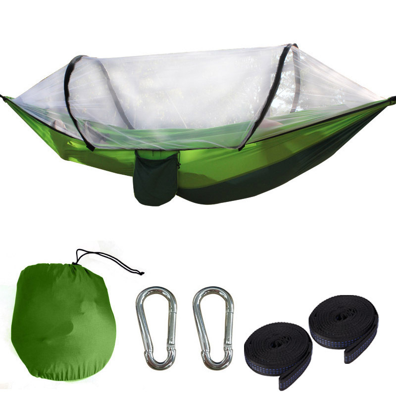 HA-009 Wholesale Camping Pop Up Hammock With Mosquito/Bug Nets 210T Nylon 250KG Load Capacity Jungle Hammock With Bug Nets