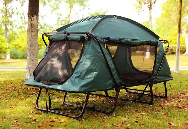 ZB-021 Hot Sale Automatic Smart Off Ground Tent Above Ground Oversize Tent Cot Folding Outdoor Camping Sleeping Bed tent