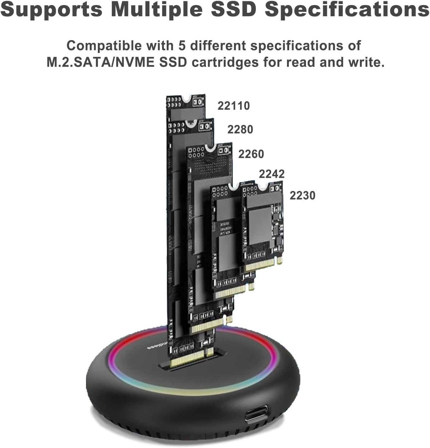 USB 3.1 Gen 2 10Gbps SSD Enclosure M.2 NVME and SATA Adapter External Hard DriveType-C SSD Docking Station Box harddisk case