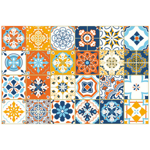 Mandala Style Tile Stickers Authentic Traditional Talavera Tiles Stickers Vintage Moroccan Tile Wall Stickers