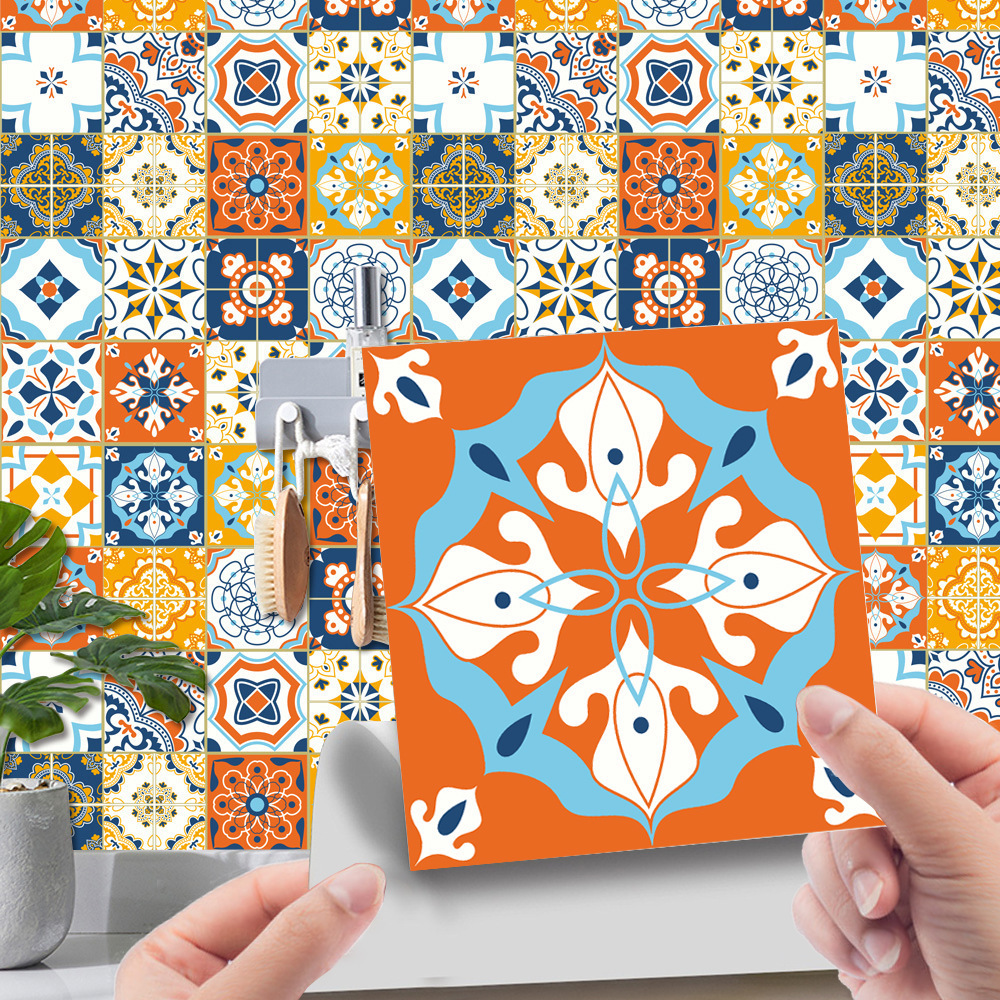 Mandala Style Tile Stickers Authentic Traditional Talavera Tiles Stickers Vintage Moroccan Tile Wall Stickers