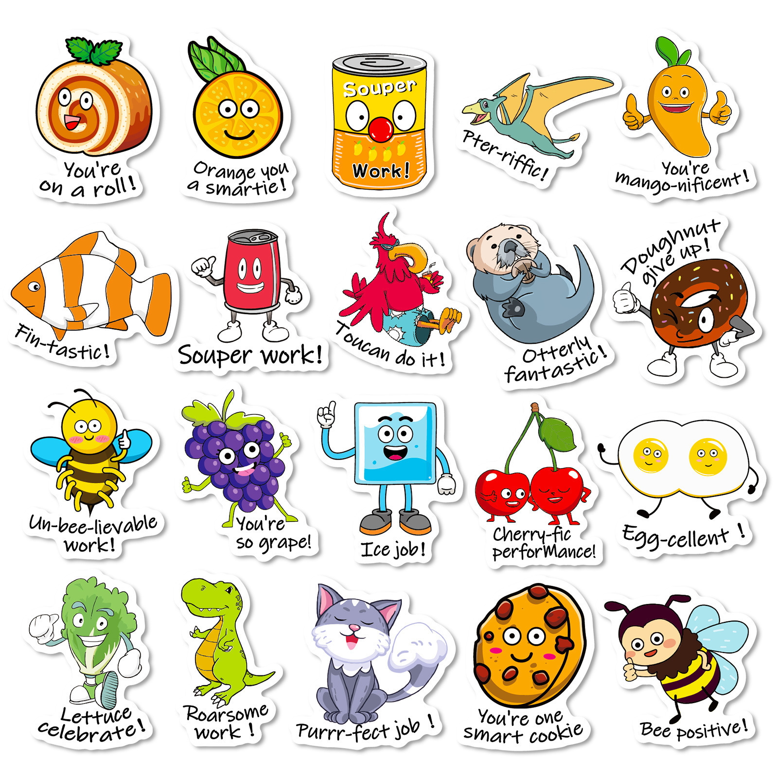 Punny Teacher Stickers for Student, Funny Teacher Reward Stickers for Kids Classroom Supplies Motivational Stickers Cute Animal