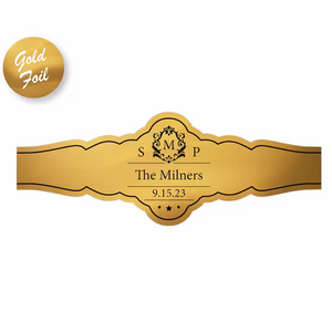 Custom printing High Quality Gold Foil Cigar Bands ring label Stickers Customised Embossing Cigar Band Labels