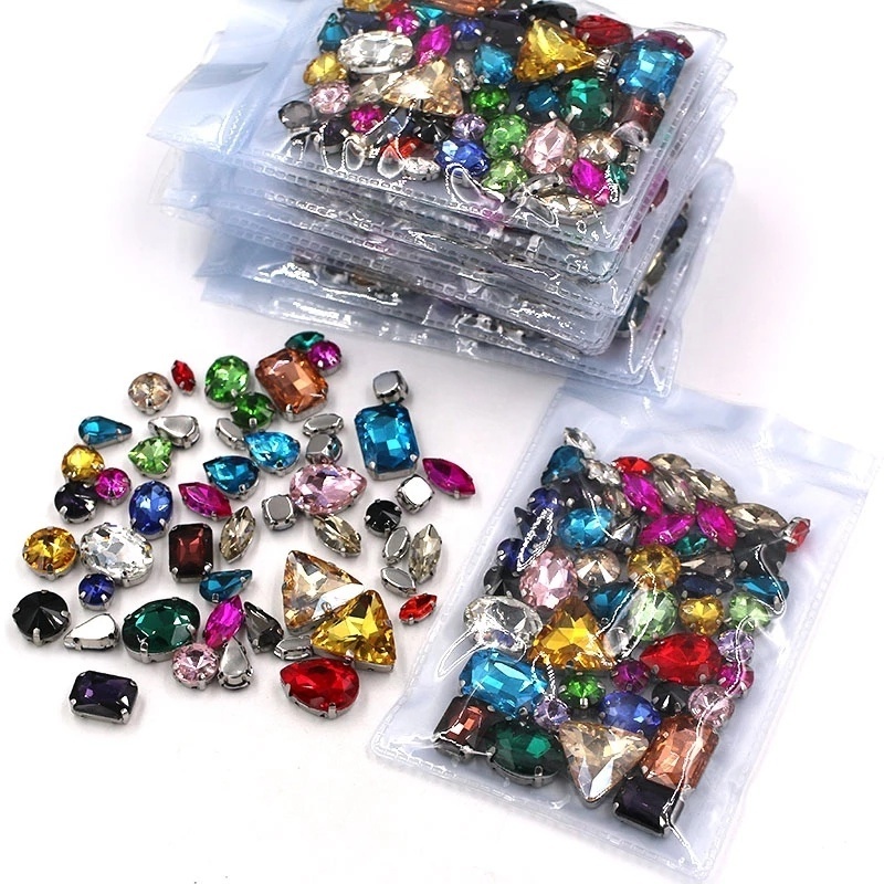 Best Sell 25 colors Mixed 8 shapes Crystal Rhinestones For Handmade