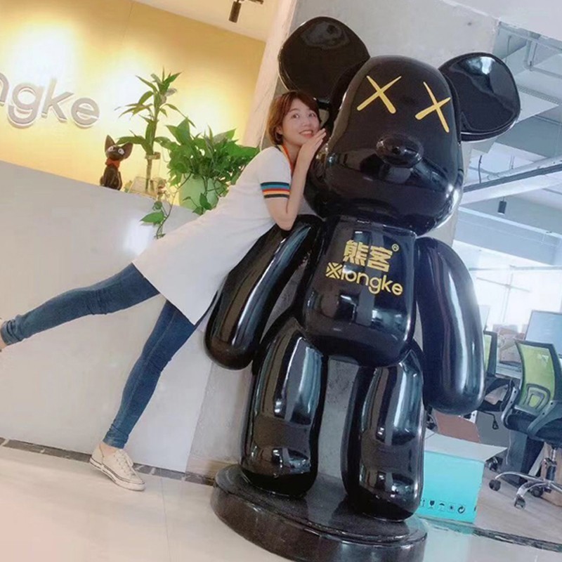 Modern Cartoon Resin Bearbrick 1000 Bear Brick Statue Fiberglass Statue Gloomy Bear Brick