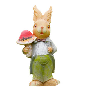 New Design Cute Life Size Peter Rabbit Animal Statue Garden Statue Resin Crafts for Home Decoration Customized Logo Europe FAIRY