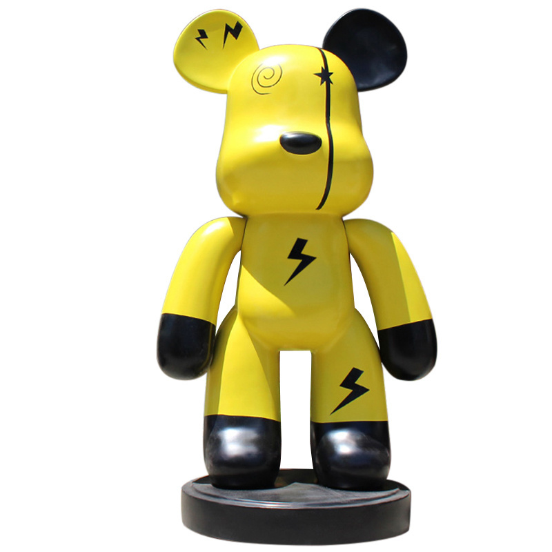 Modern Cartoon Resin Bearbrick 1000 Bear Brick Statue Fiberglass Statue Gloomy Bear Brick