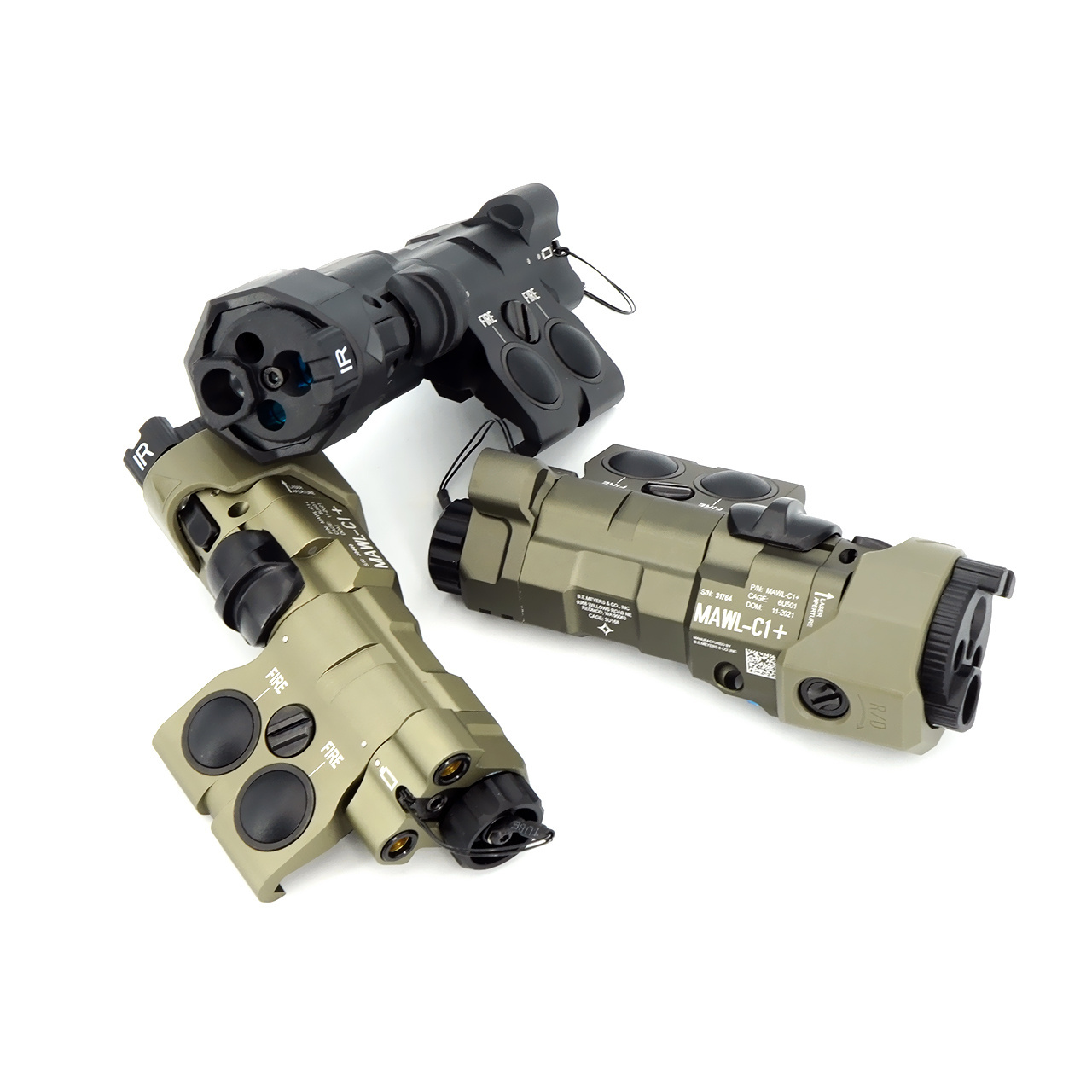 Full-featured High Power Green Laser Metal MAWL Green Tactical Laser Sight IR Laser IR illuminator LED Light