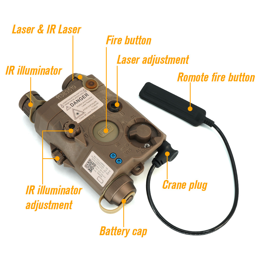 SPECRECISION 2023New Tactical LA-5C/PEQ IR Device UHP Ultra High Power IR illuminator Laser Scope Black/TAN Color