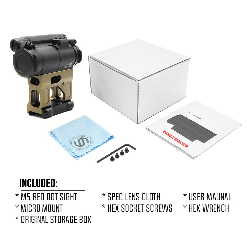 Tactical M5 Red Dot Sight Scope w/FDE FAST Mount 2.26