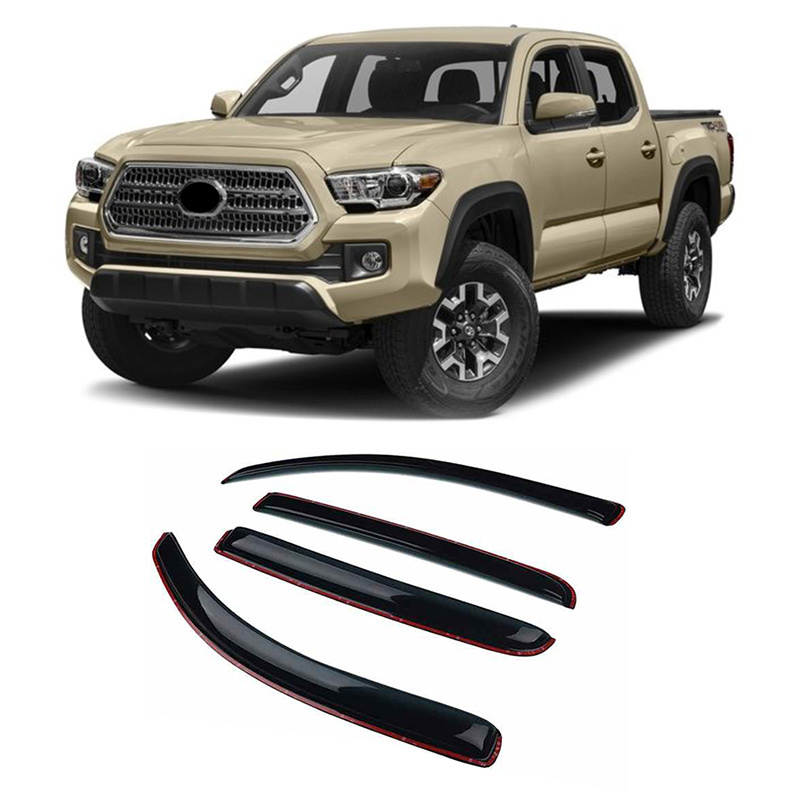 Spedking Side Window Sun Rain Visors Gutter Wind Vent Deflectors For Toyota Tacoma 2016-2021 Visors