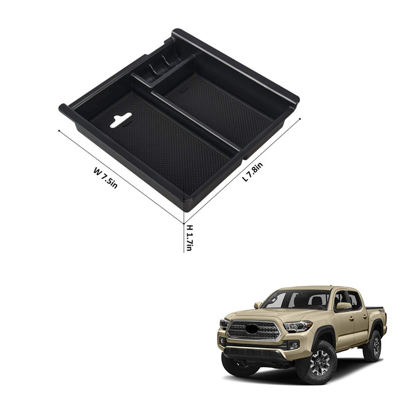 Spedking Center Control ABS Armrest Box Storage Case Tray Container For Toyota Tacoma 2016-2022 Armrest Box