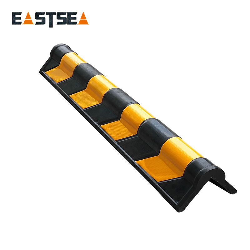 Black & Yellow 800MM Length Rubber Round Wall Corner Protector