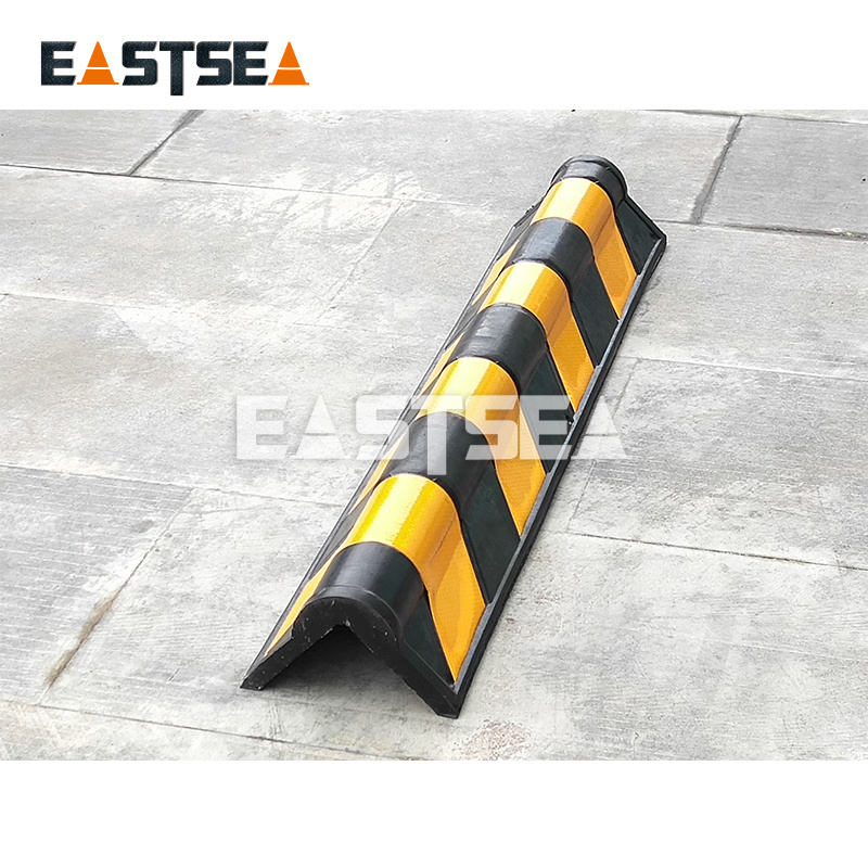 Black & Yellow 800MM Length Rubber Round Wall Corner Protector