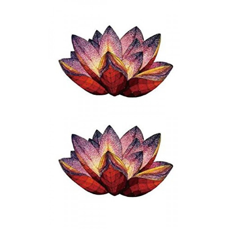 Lotus Flowers Temporary Tattoo Sticker Rose Sunflowers Watercolor Waterproof Women Girls Hand Arm Chest Back Body Art