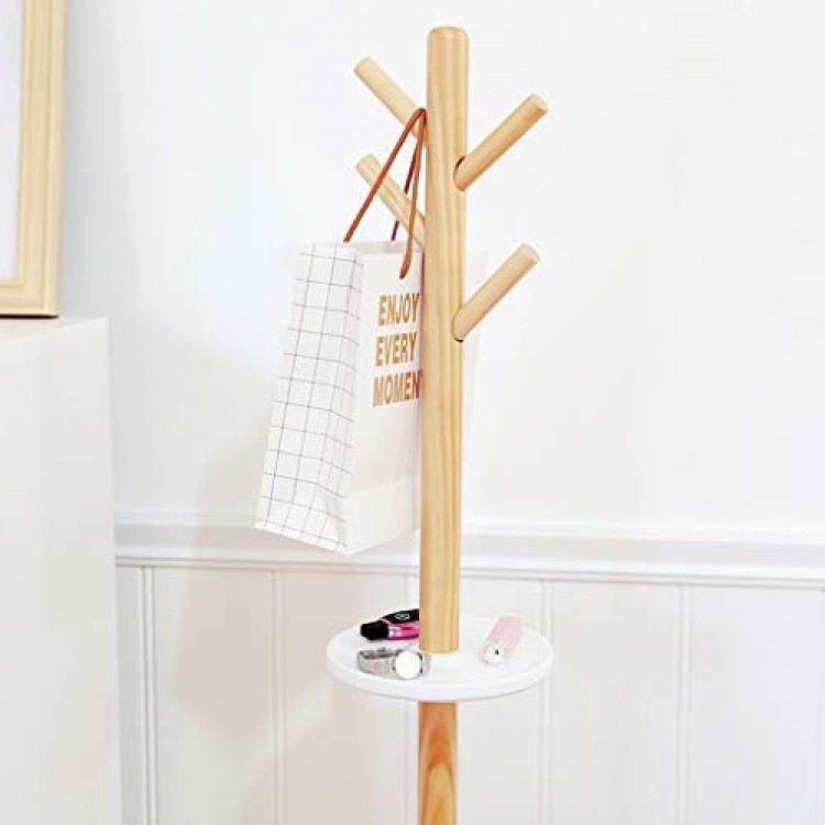 Free Standing Coat Hat Rack, Shoe Bench, Storage , Wooden Modern Multi-Function Adult Kidss Hanger