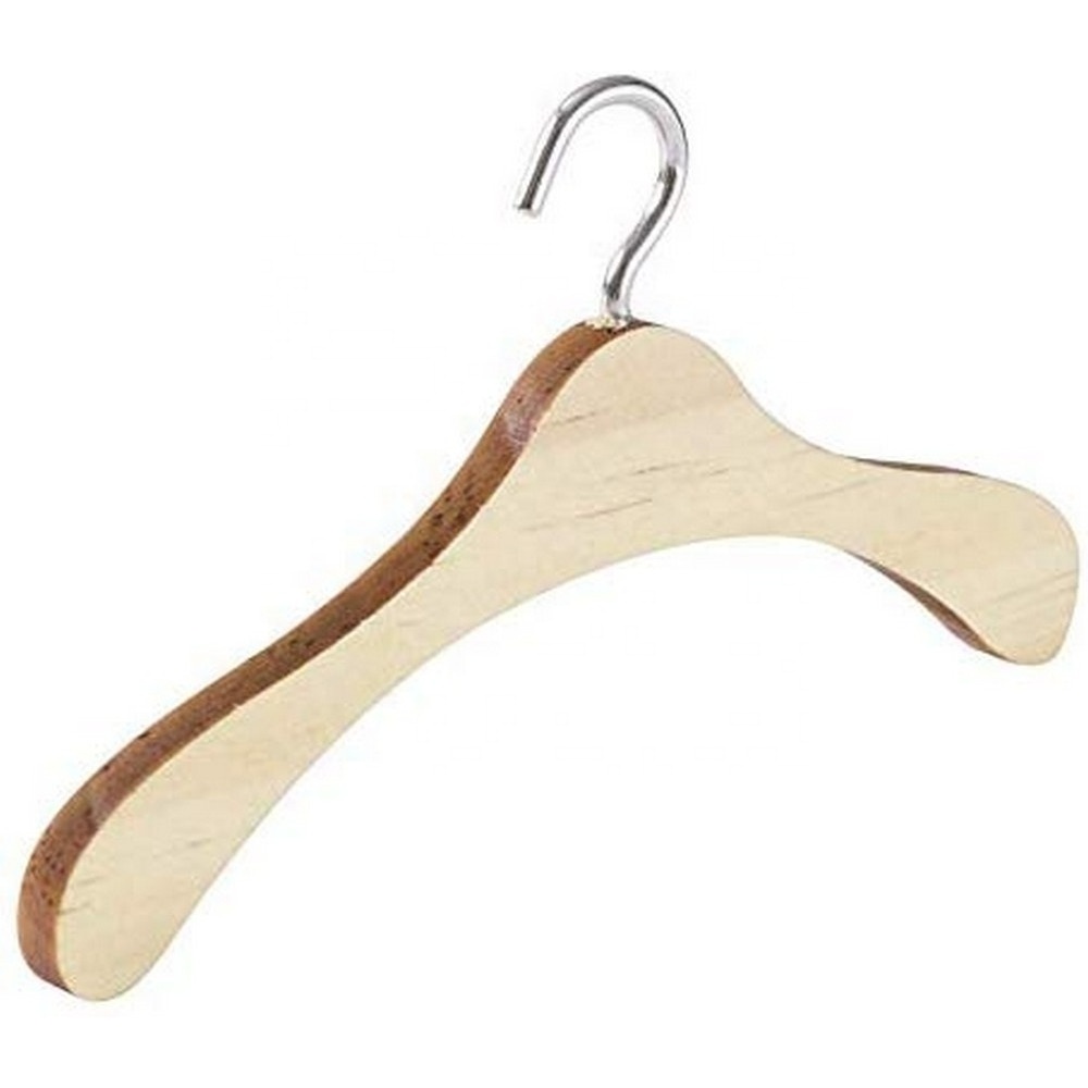 12CM Wooden Non-Slip Space Saving Mini Laundry Hook Clothes Hangers Drying Rack for Dolls Shirts Dresses Sweaters