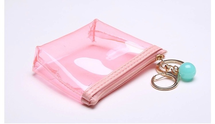 Promotional lovely zipper pvc coin bag waterproof cute mini transparent coin purse for Kids