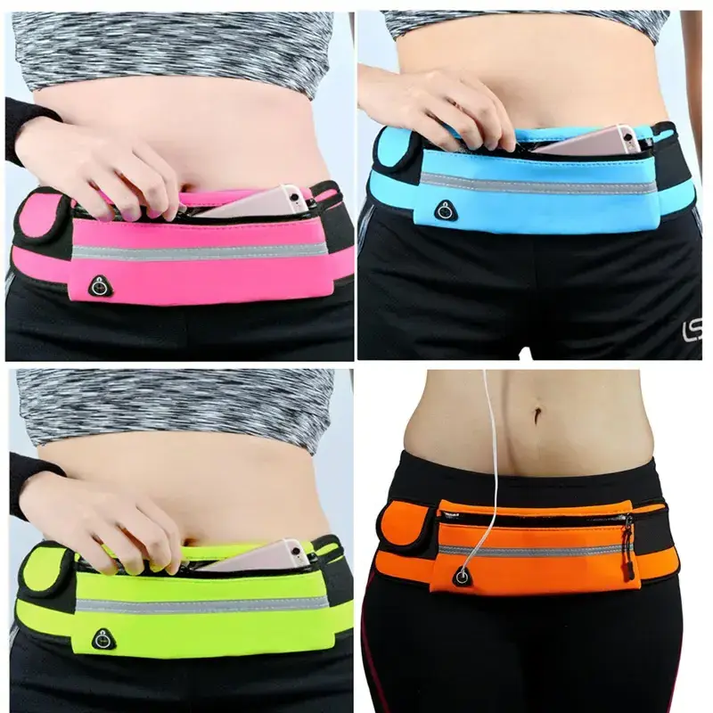 Wholesale multifunction phone pocket fanny pack men's fitness running pouch waist bag with zipper