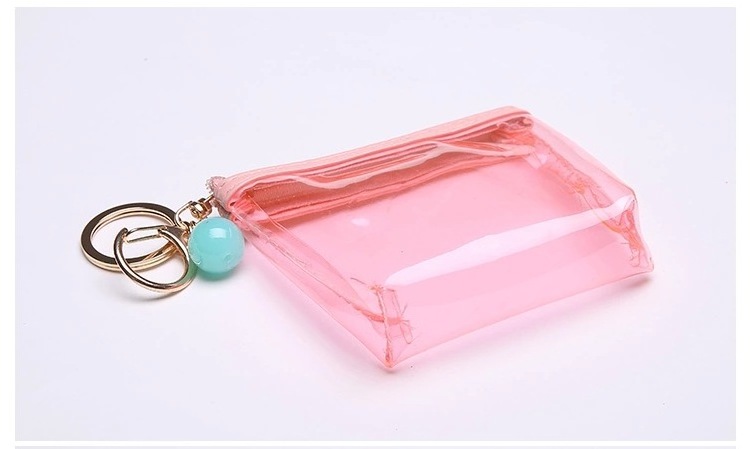 Promotional lovely zipper pvc coin bag waterproof cute mini transparent coin purse for Kids