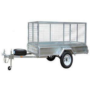 three axle 8x5 mobile freezer bike cargo fully enclosed box camper semi trailer cage 1500kg with ramp for pickup trucks