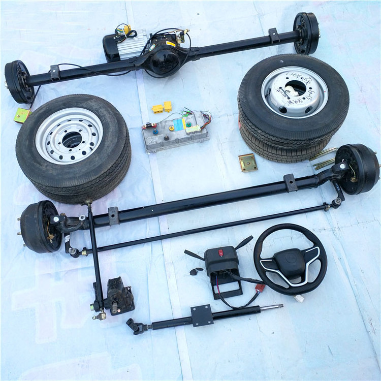 Heavy Duty 4000KG/5000KG Load Motor Under Chassis Four Wheels Forklift Electric Tricycle Front Rear Axle With Wheels