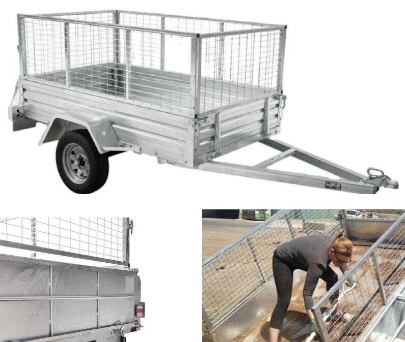 8ft canopy opening enclosed welded atv utility pantech box car wing van semi trailer 7x4 camper metal manufacturers