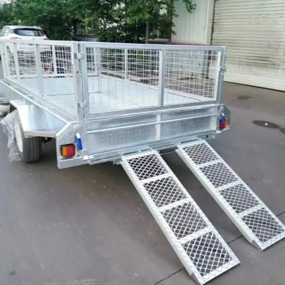 8ft canopy opening enclosed welded atv utility pantech box car wing van semi trailer 7x4 camper metal manufacturers