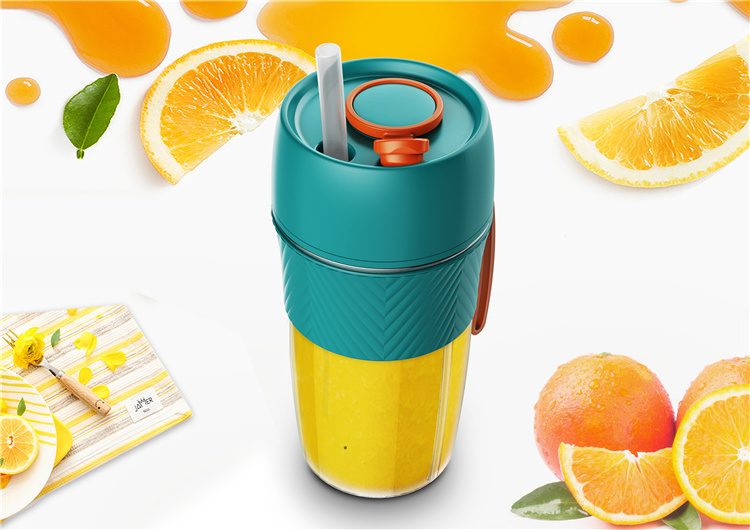 Personal Size Blender for Smoothies Shakes 280ml Juicer Cup with 1200mAh USB Rechargeable 2 Blades for Home Gym Travel