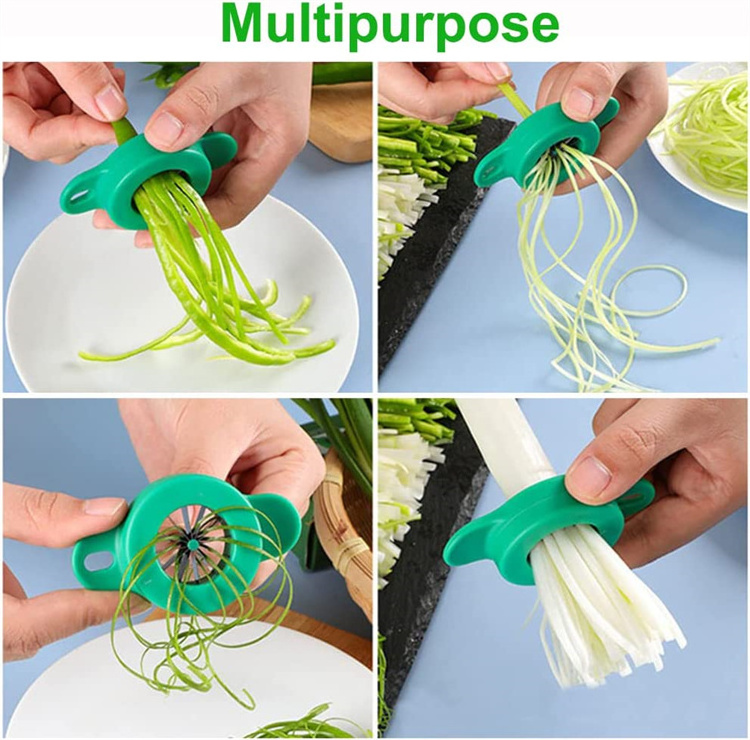 New arrival kitchen tools for green onions scallions and celery 12 blades stainless steel green onion cutter shredder